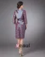 Stylish Square Knee Length Taffeta Lace Beading Mothers of Bride Guests Dresses