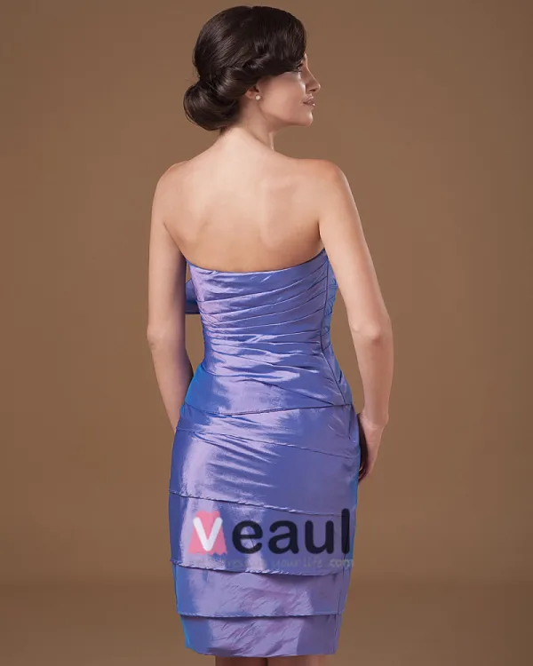 Stijlvolle Taft Kralen Strapless Knie Lengte Moeder Van De Bruid Jurken Gasten