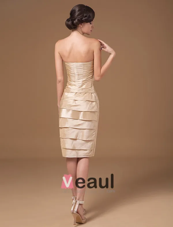 Wonderful Square Knee Length Satin Beading Mothers of Bride Special Guests Dress