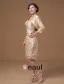 Wonderful Square Knee Length Satin Beading Mothers of Bride Special Guests Dress