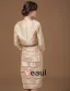 Wonderful Square Knee Length Satin Beading Mothers of Bride Special Guests Dress