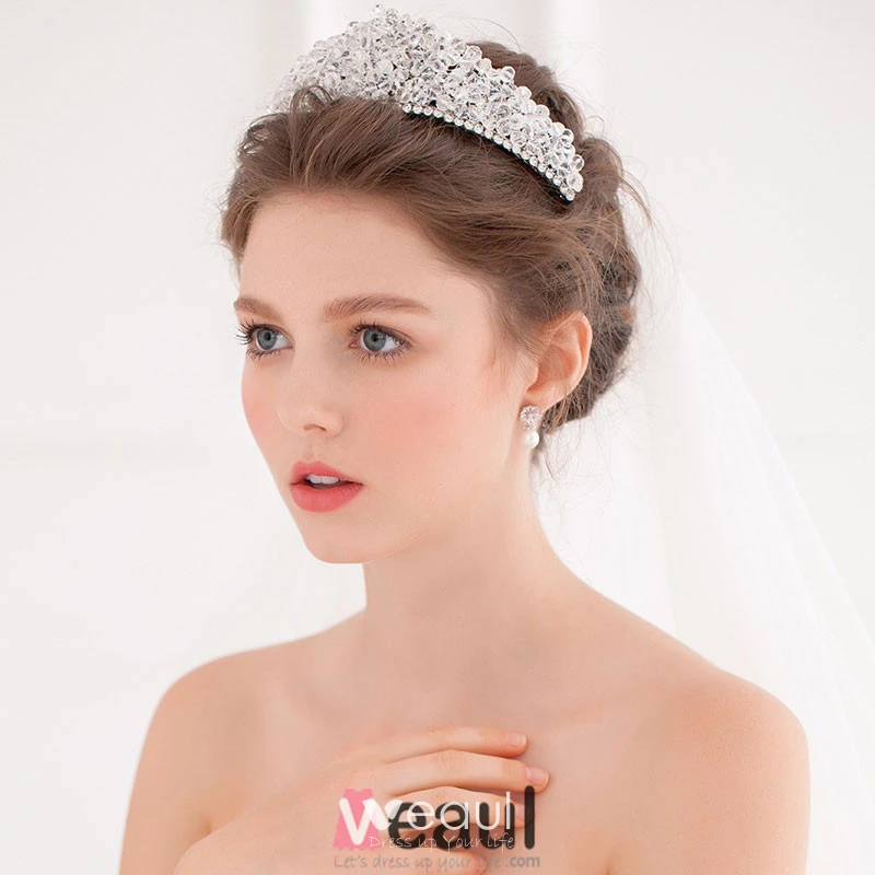 Luxury crystal flash diamond with large crown tiara /wedding tiara