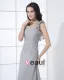 Floor Length Sabrina Neckline Flowers Pleated Chiffon Woman Bridesmaid Dress
