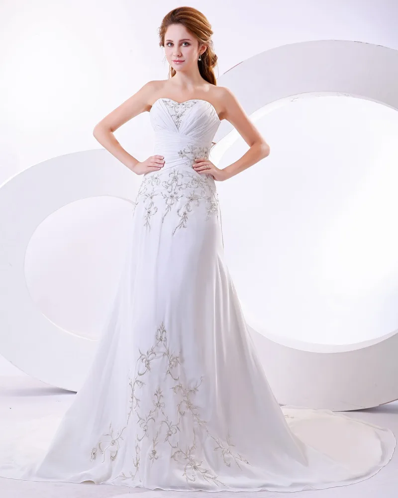 Ermelos Tog Stroppelos Brudekjoler Bryllupskjoler Kappe