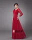 Durable V-Neck Floor Length Chiffon Mothers of Bride Special Guests Dress