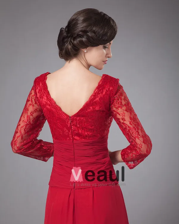 Durable V-Neck Floor Length Chiffon Mothers of Bride Special Guests Dress