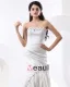 Charmeuse Strapless Ruffle Beading Floor Length Women Evening Dress