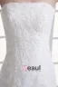 Tulle Applique Beading Court Train Strapless Mermaid Wedding Dress
