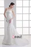 Tulle Applique Beading Court Train Strapless Mermaid Wedding Dress