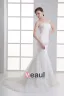 Tulle Applique Beading Court Train Strapless Mermaid Wedding Dress