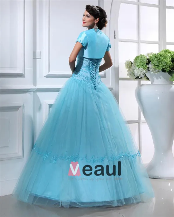 Robe De Boule De Longueur De Plancher De Satin Robe De Bal