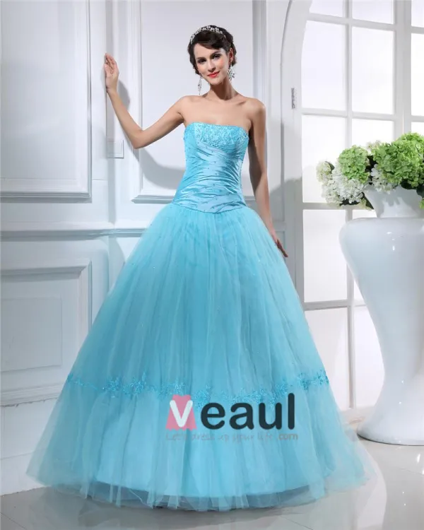 Robe De Boule De Longueur De Plancher De Satin Robe De Bal