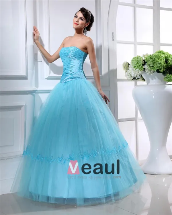 Robe De Boule De Longueur De Plancher De Satin Robe De Bal