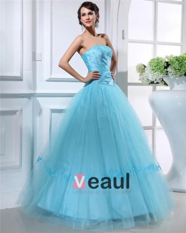 Robe De Boule De Longueur De Plancher De Satin Robe De Bal