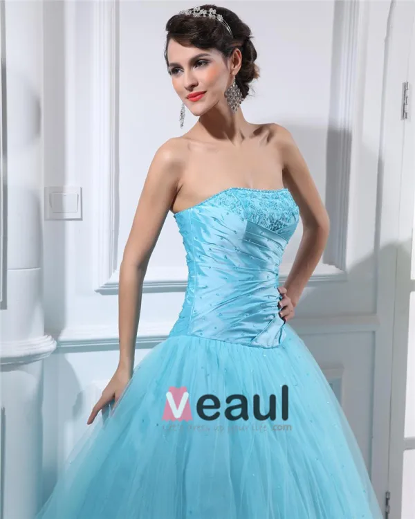 Robe De Boule De Longueur De Plancher De Satin Robe De Bal