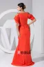 Chiffon V Neck Epaulet Short Sleeve Ruffle Zipper Floor Length Celebrity Dress