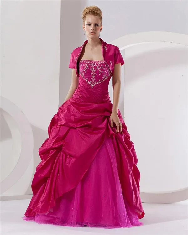 Ball Gown Strapless Floor Length Tulle Prom/Quinceanera Prom Dresses