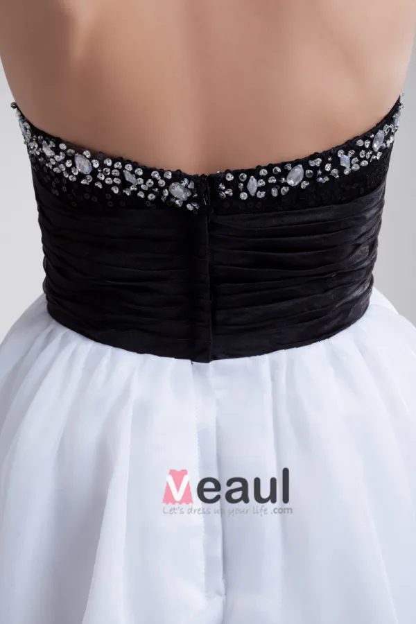 Organza Bez Ramiaczek Plisowane Mini Linke Kobiet Tanie Sukienki Koktajlowe