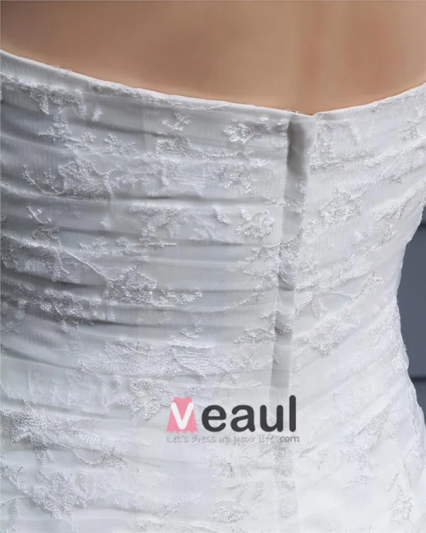Bustier Longueur De Plancher De Broderie Dentelle Femme Robe De Mariée Sirène De Bowknot