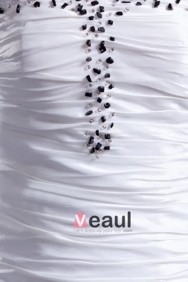 Taffetas Volants Etage Paillettes Longueur Sweetheart Robe De Mariée Fourreau