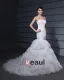 Mermaid Organza Strapless Satin Wedding Dresses