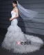 Mermaid Organza Strapless Satin Wedding Dresses