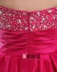 Chiffon Silke Gasbind Beading Kjaereste Ermelos Rygglose Ruffle Glidelas Knelange Lagdelt Cocktail Kjoler Festkjoler