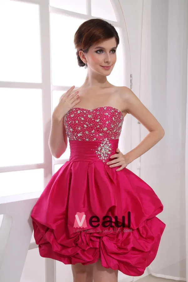 Chiffon Silke Gasbind Beading Kjaereste Ermelos Rygglose Ruffle Glidelas Knelange Lagdelt Cocktail Kjoler Festkjoler