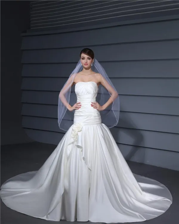 Charmeuse Wedding Dress Train