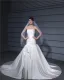 Strapless Pleated Floor Length Charmeuse Woman Mermaid Wedding Dress