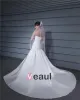 Strapless Pleated Floor Length Charmeuse Woman Mermaid Wedding Dress