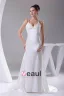 Charmeuse Elegant Perles De Courroie De Spaghetti Etage Longueur Robe De Mariée Robe De Mariage