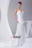Charmeuse Elegant Perles De Courroie De Spaghetti Etage Longueur Robe De Mariée Robe De Mariage