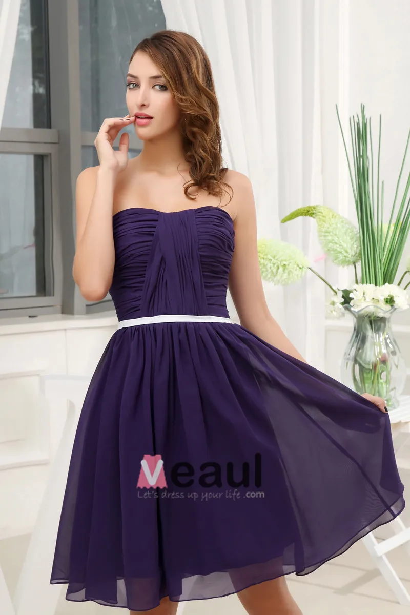 Chiffon Silke Kjaereste Knelange Brudepikekjoler