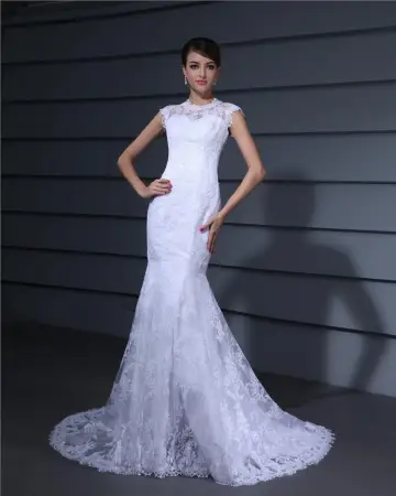Bijou Broderie Etage Longueur Dentelle Femme Robe De Mariée Sirène