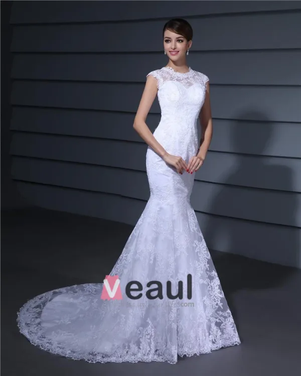 Bijou Broderie Etage Longueur Dentelle Femme Robe De Mariée Sirène