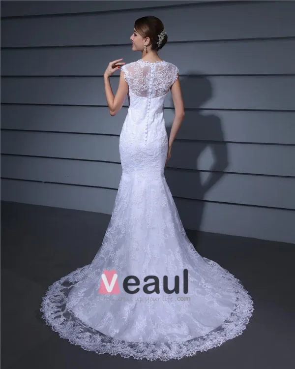 Bijou Broderie Etage Longueur Dentelle Femme Robe De Mariée Sirène