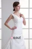Taffeta Beading Ruffle V Neck Court Train Mermaid Wedding Dress