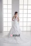 Taffeta Beading Ruffle V Neck Court Train Mermaid Wedding Dress