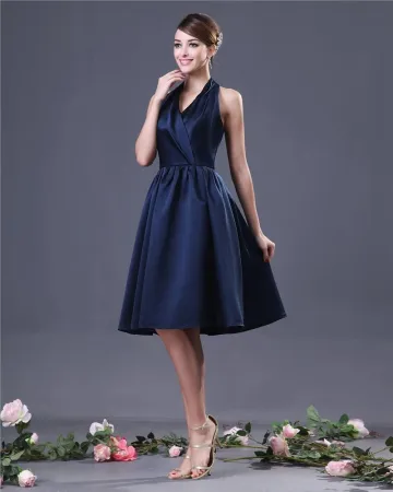 Gaine Halter Genou Longueur Taffetas De Robes De Soirée