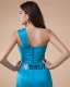 Une Epaule Sans Manches A Volants Tirette De Longueur De Plancher Charmeuse Robes De Demoiselle D'honneur