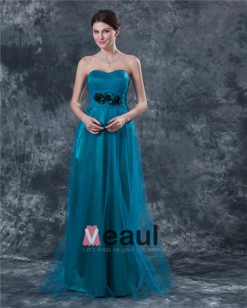 Garn Kjaereste Sash Bowknot Gulv Lengde Modre Av Bruden Gjester Kjoler