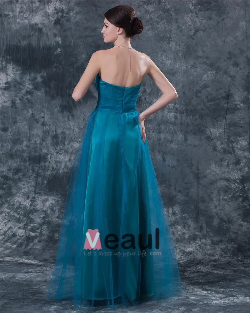 Garn Kjaereste Sash Bowknot Gulv Lengde Modre Av Bruden Gjester Kjoler