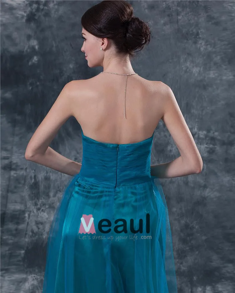 Garn Kjaereste Sash Bowknot Gulv Lengde Modre Av Bruden Gjester Kjoler