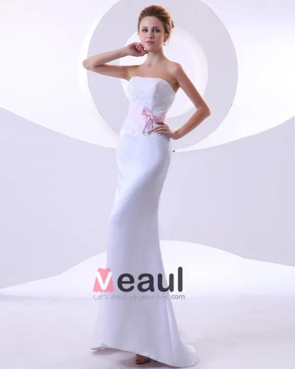 Satin Dentelle Broderie Cherie Cathedrale Train Robes De Mariage De Gaine