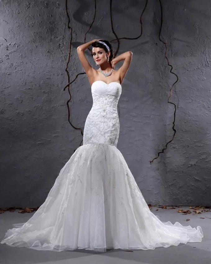 Garn Kjaereste Applikasjon Kapell Havfrue Brudekjoler Bryllupskjoler