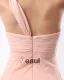 A-linje En Skulder Fotsid Satin Chiffon Brudepikekjoler
