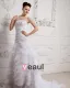 Ruffle Beaded One Shoulder Organza Court Mermaid Bridal Gown Wedding Dresses