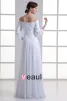 Chiffon Ruffle Beading Off The Shoulder Floor Length Pleated Empire Wedding Dress
