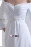 En Mousseline A Volants Perles Sur Le Sol Longueur Plisse Robe De Mariée Empire D'epaule